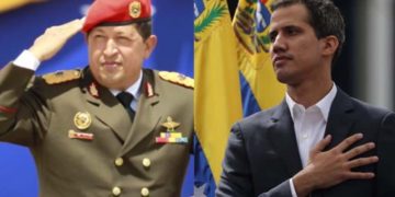 Juan Guaidó y Hugo Chávez
