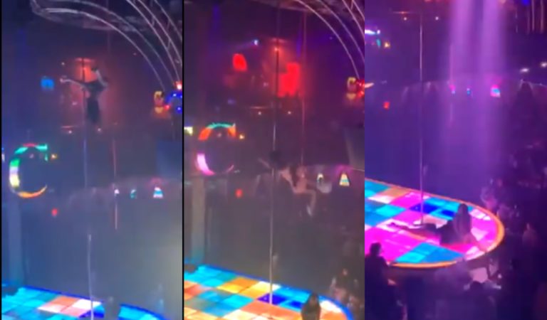 ¡Por allá rodó! Stripper se cayó desde una altura de 5 metros y quedó mal pa’ la foto