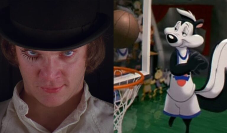 ¡En fin, la hipocresía! En Space Jam eliminan a Pepe Le Pew pero incluyen cameo de los violadores de «La Naranja Mecánica»
