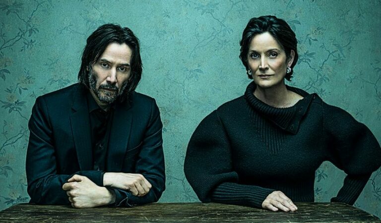 Keanu Reeves y Carrie Anne Moss se reúnen en la sesión de fotos de Matrix 4