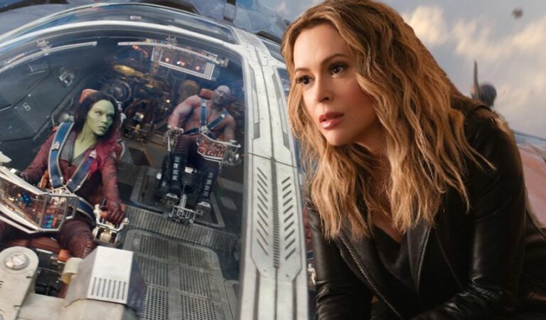 Alyssa Milano reacciona ante el nombre de la nave de Star-Lord en GOTG