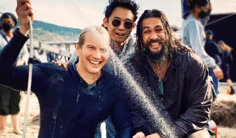 Aquaman 2: Jason Momoa y Patrick Wilson celebran el final del rodaje en una foto del set