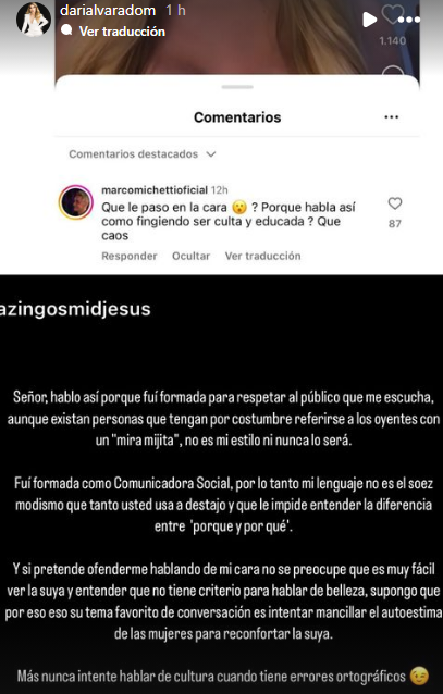 Marco Michetti y Dariana Alvarado protagonizan polémica 