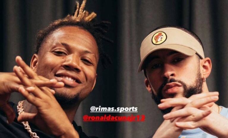 Ronald Acuña Jr. y Bad Bunny- Foto Cortesía