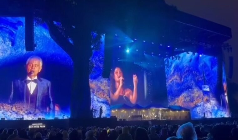 Joaquina triunfa en Londres al compartir escenario con Andrea Bocelli