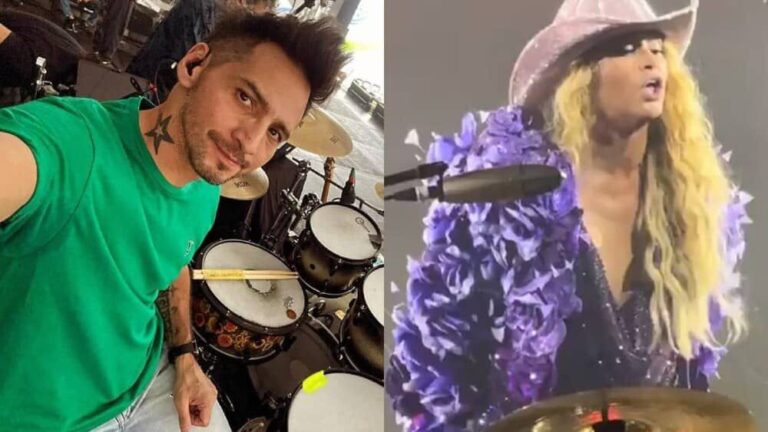 Paulina Rubio y su baterista- Foto Cortesía