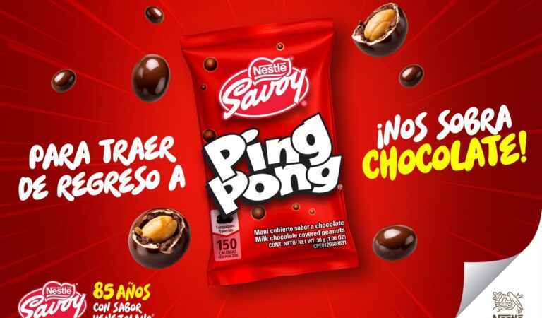 PING PONG regresa a Venezuela: el icónico chocolate de SAVOY vuelve tras años de ausencia