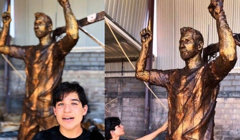 Escultura de Messi se convierte en ayuda humanitaria para las víctimas del terremoto en La Guaira
