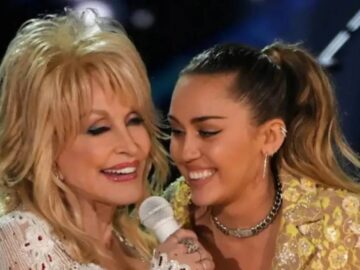 Miley Cyrus junto a Dolly Parton en escenario