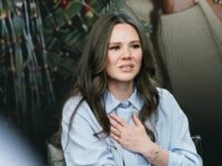 Joy Huerta durante la rueda de prensa en la que habló de la salida de Jesse del dúo Jesse & Joy