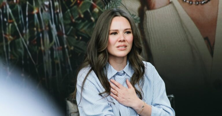 Joy Huerta durante la rueda de prensa en la que habló de la salida de Jesse del dúo Jesse & Joy